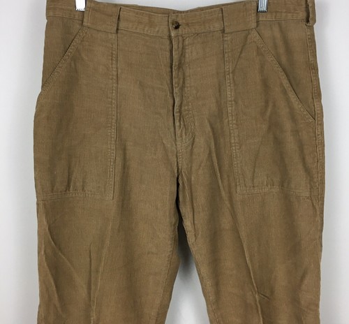 Land's End Mens 38 Reg Light Brown Tan Corduroy Pant Deep Pockets 100% Cotton - Picture 2 of 7