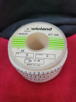 Wieland Slip On Wire Marker ''2'' Size 5  1000 Count