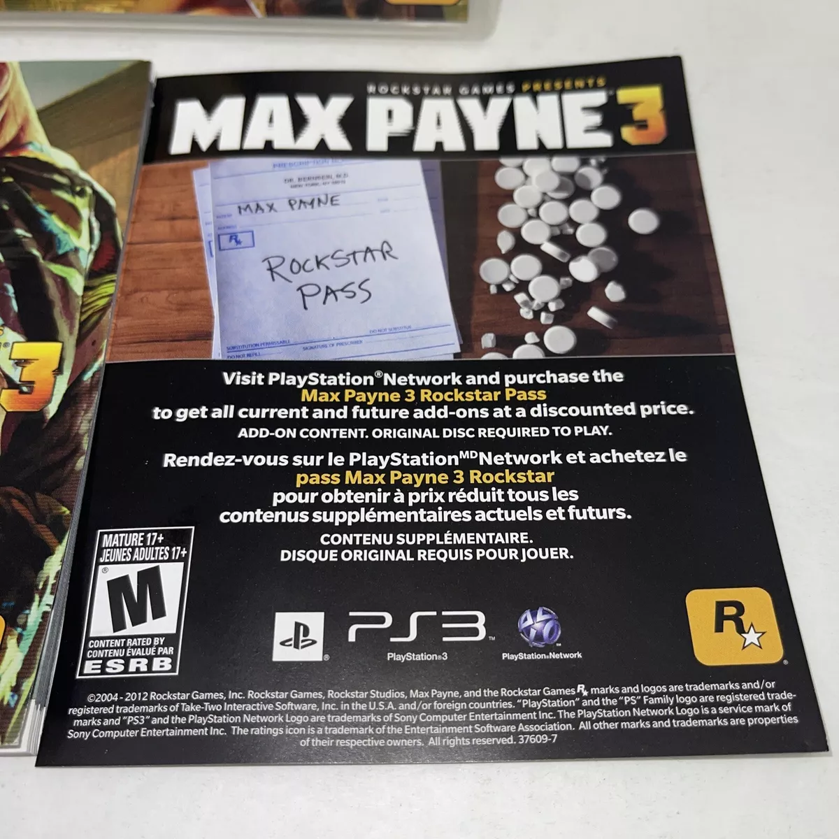 Max Payne 3 (Sony PlayStation 3, 2012) 710425376061