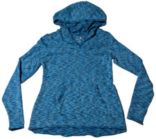 TANGERINE Women Small Turquoise Marl Stretch Blend Pullover Hoodie