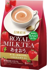 Nittoh Royal Milk Tea with Strawberry powder 8 sticks 4 pieces From Japan
