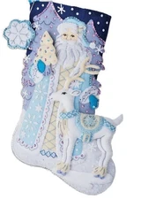 Bucilla WINTER WONDERLAND 89540E Santa Christmas Stocking Kit DIY Personalize It