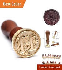 Vintage Style Letter H Wax Seal Stamp in Brass - Perfect for Invitations