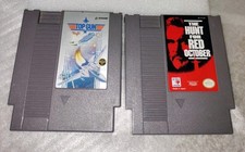 Top Gun Nintendo Entertainment System & Hunt For Red October NES Cart (Lot Of 2)