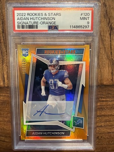 2022 Panini Rookies & Stars - Aidan Hutchinson Auto Orange /125 (RC) PSA 9
