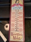 vintage tin advertisement thermometer Says Menopause Meter