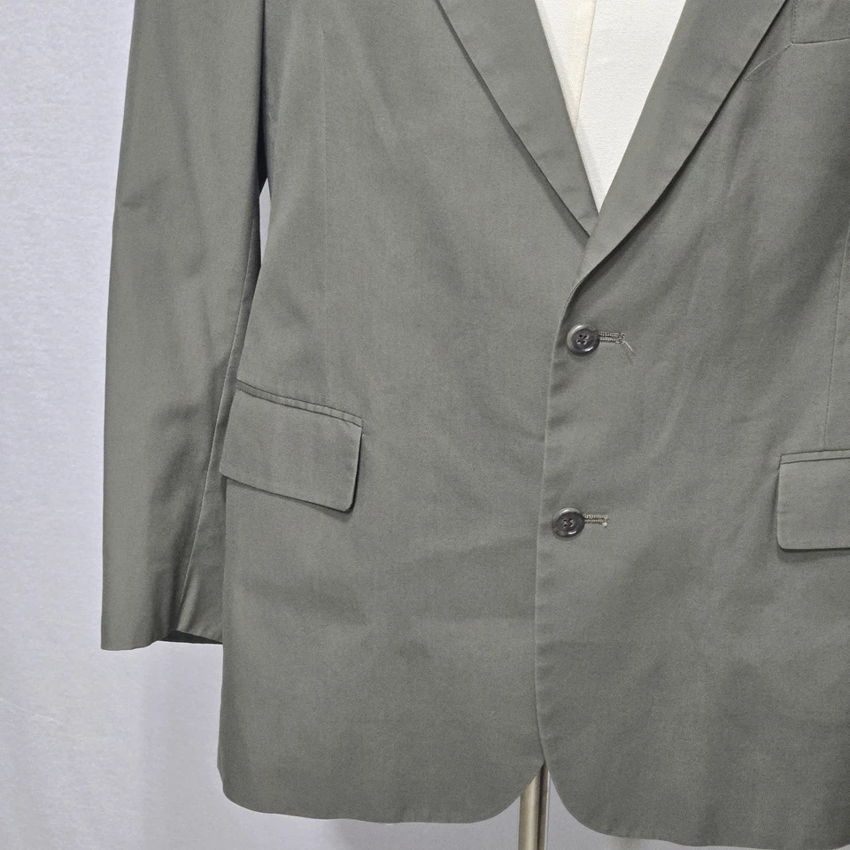 Blazer Brooks Brothers Para Hombres 44 Verde Oliva Abrigo Deportivo Chaqueta Clásico Hecho en EE. UU. Foto 4 de 4