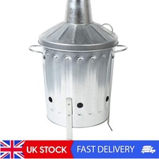 Galvanised Steel Garden Incinerator 15L, Rubbish Bin, Fire Waste Disposal UK