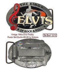 Vintage Elvis Presley Pewter Belt Buckle The King of Rock Roll Siskiyou ELB5