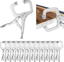 12 Pcs C Clamp Locking Pliers 6 Inch Heavy Duty Welding Pliers with Swivel Pads