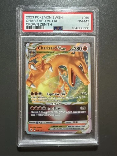 Pokémon TCG Charizard VSTAR Crown Zenith Holo Ultra Rare Card 019/159 PSA 8