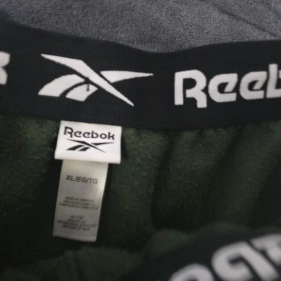 Pantalones deportivos Reebok para hombre XL verde oliva polar cintura elástica bolsillo con cremallera Foto 3 de 4