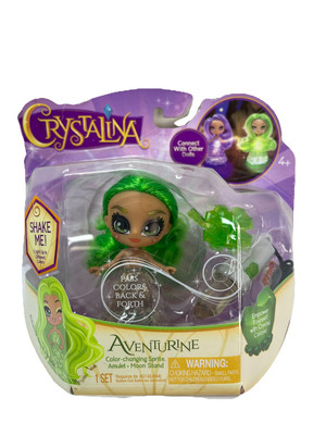 Crystalina Aventurine Color Changing Sprite - Amulet + Moon Stand - New In Box!!