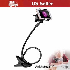Universal Lazy Mobile Phone Gooseneck Stand Holder Flexible Bed Desk Table Clip