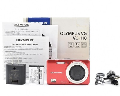 OLYMPUS オリンパス コンパクトデジタルカメラ VG-110 レッド NEAR MINT] Olympus VG-110 Red 12.0MP digital compact camera Box
