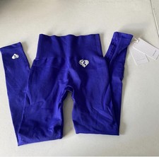 Women s Blue Solid Ankle Leggings Regular Fit with Logo Accent