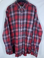 The Foundry Shirt Mens 2XLT Tall Red Gray Plaid Button Up Long Sleeve Flannel US