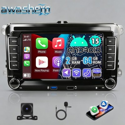 Carplay Für VW Golf 5 6 Plus Passat Touran Caddy Jetta Android 15 Autoradio +KAM