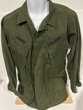 Original Vietnam War US Army Poplin Type 3 Jungle Jacket OG-107 Top Named Med-L
