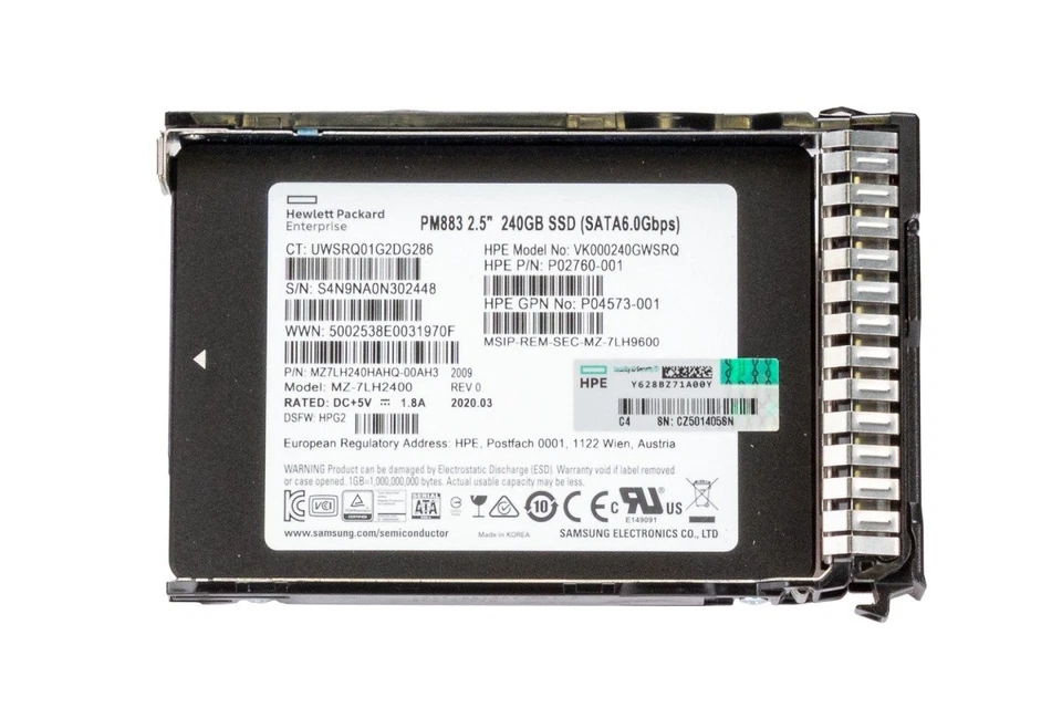 HPE 960GB 6G SATA SSD, 2.5 Zoll SFF Festplatte für Server, Read Intensive - Bild 3 von 4