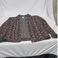 Coldwater Creek Embroidered Geometric Southwestern Jacket Womens Medium Cotton
