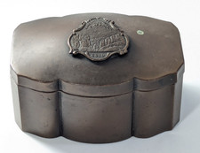 Antique 1880s Pikes Peak & Garden of Gods Co Copper Patina Hinged Trinket Box