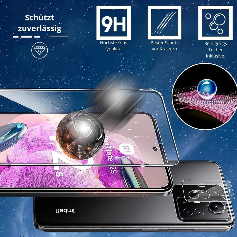 Panzer Display Glas für Xiaomi Redmi Google Pixel Set Kameraschutz Folie 9H Hart - Bild 2 von 4