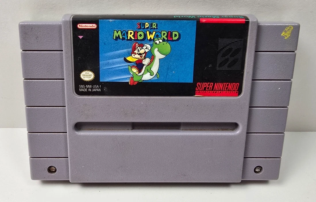 Super Mario World - Super Nintendo, SNES - Authentic, Tested & Saves