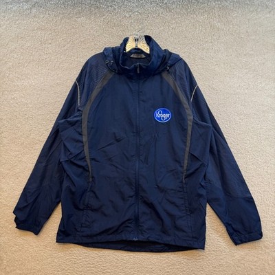 Kroger Wind Breaker Jacket Large Mens Employee Work Uniform Hood Logo