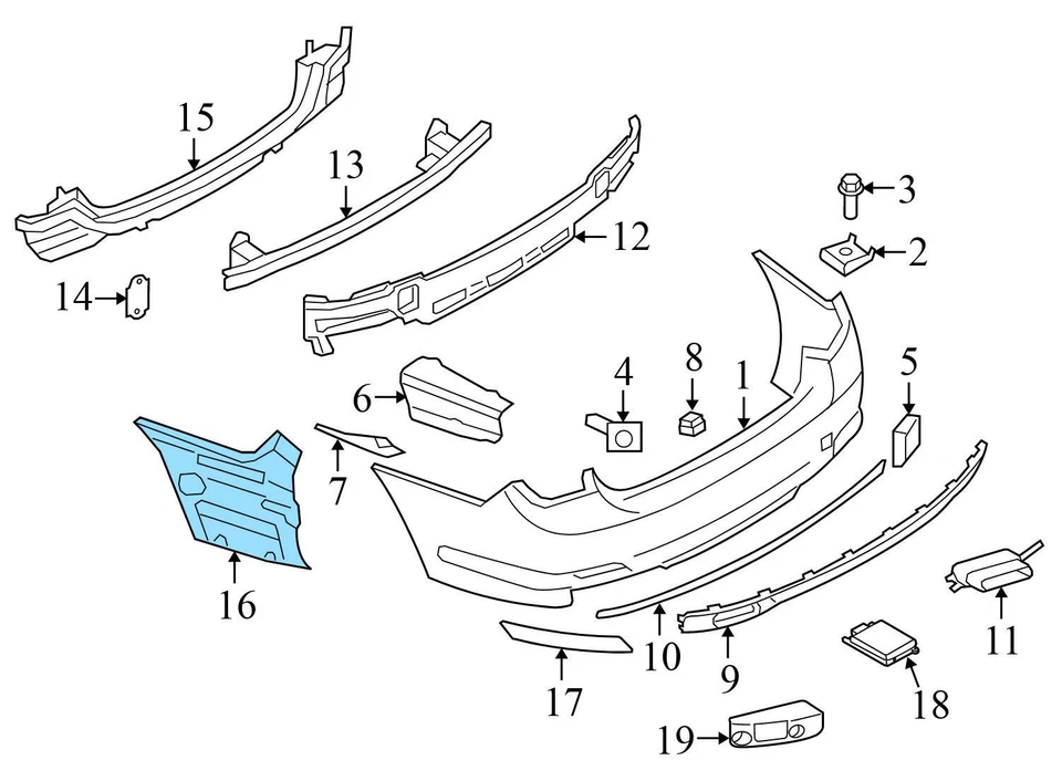 BMW 740LD XDRIVE 2015 - panel de montaje de parachoques trasero izquierdo 7183885 Foto 3 de 4