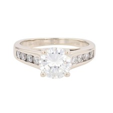 GIA 1.89ctw Diamond Solitaire with Accents Engagement Ring 14k White Gold Size 6