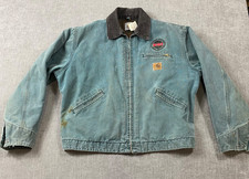 VTG Carhartt Detroit Jacket J43HTG 90's USA Mens L RARE W/workwear patch faded