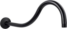 16" Shower Head Extension Arm High Arc Long Extender Pipe Black