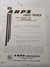 Arps Tractor Half-track Axle Adapter Instructions Part List H62 Oliver Cockshutt