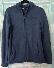 The North Face Women's Blue Full Zip Hoodie Polyester Long Sleeve Logo Size M