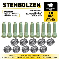 10x Für Opel ASTRA ZAFIRA YR00110280 Radmuttern Radmutter M12x1,5 & Radbolzen
