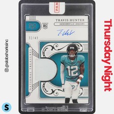2025 PANINI NT TRAVIS HUNTER MATERIAL SIGNATURES ROOKIE PATCH AUTO RC /49