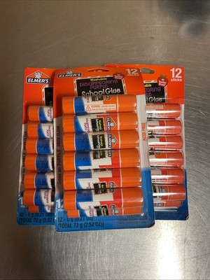 ELMER'S Disappearing Purple School Glue Sticks Washable 6 Grams 12 Count