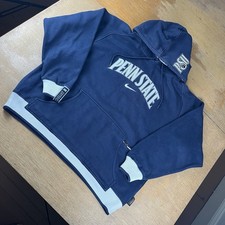 Vtg Nike Center Swoosh Penn State Hoodie Sweatshirt Mens XL Blue Hood Logo Y2K