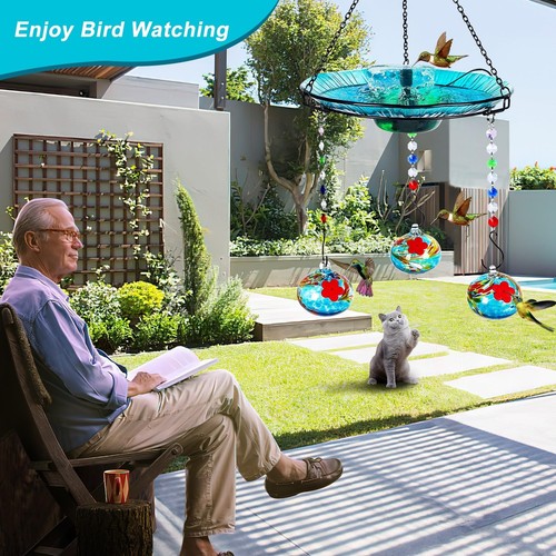 Hummingbird Feeder and Bird Bath for Outdoors 2-in-1 for Small Birds - Hummin... - Picture 3 of 6