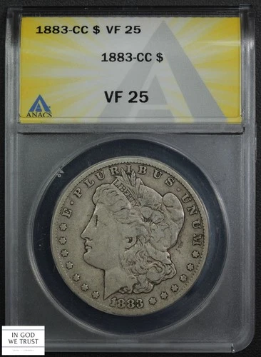 1883 CC Carson City Morgan Silver Dollar $1 ANACS VF 25 - Morgan Dollar