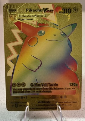 PIKACHU VMAX Rainbow Gold Foil Pokémon Card HP310 Collectible