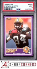 1989 SCORE SUPPLEMENTAL #333S STERLING SHARPE RC PACKERS HOF PSA 9
