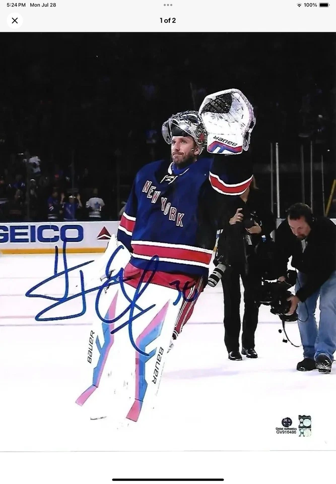 锐步纽约流浪者队 Henrik Lundqvist 球衣青少年尺寸 L/XL — 第 2/4 张图片