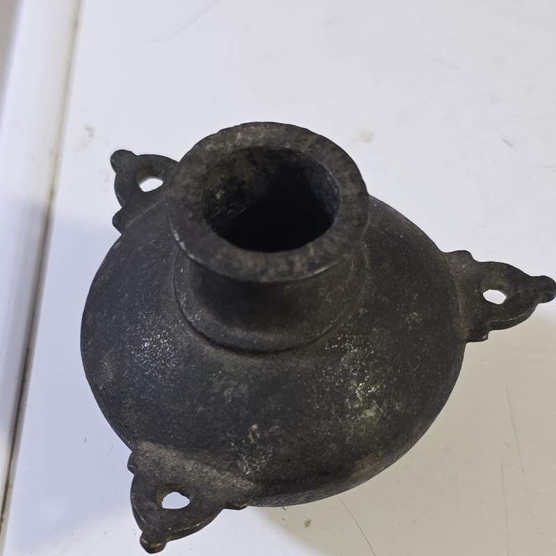 An old or antique Brass Ink Well Pot decorative Shape early, small or miniature.