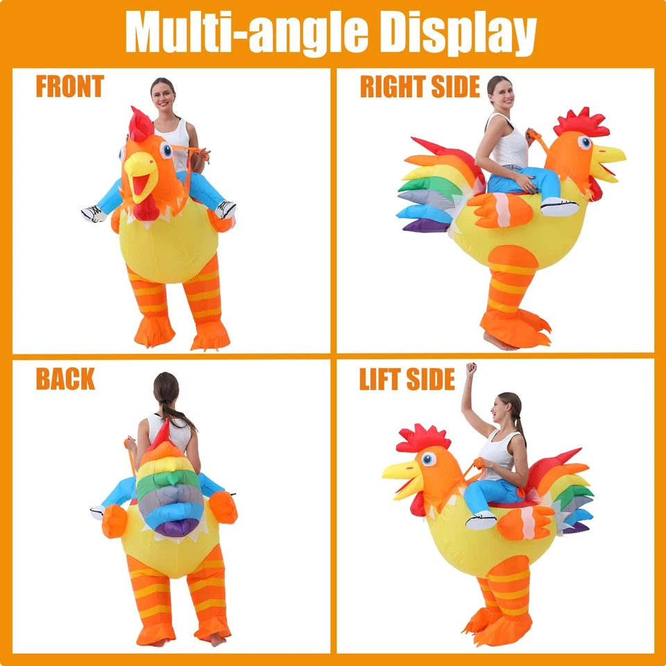 Надувной костюм для взрослых, костюм курицы, смешной костюм петуха для мужчин... - Изображение 3 из 4
