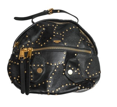 Moschino Studded Leather Biker Backpack in Black