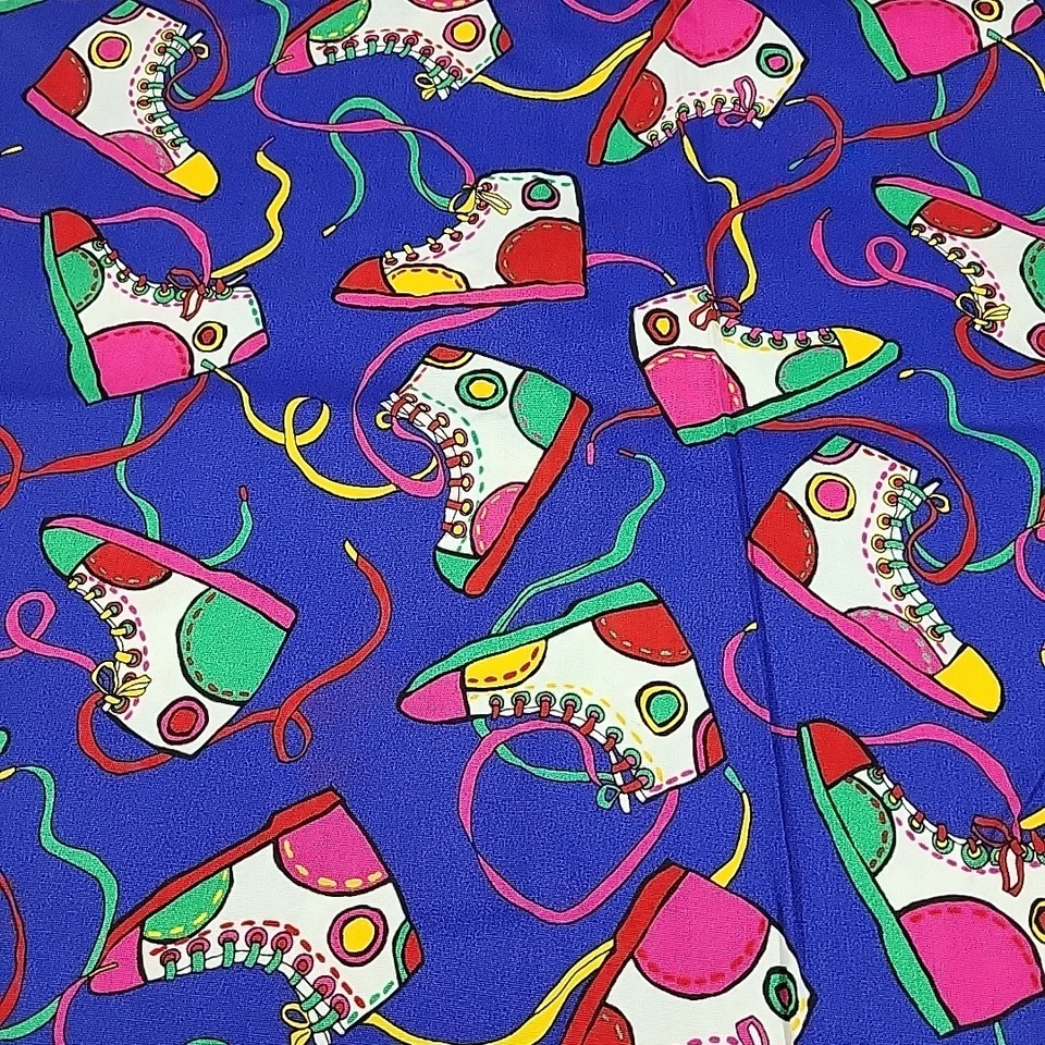 Zapatos de tenis vintage de tela Cranston de los 80 con estampado de 44" X 1,5 yardas Foto 4 de 4