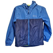 Eddie Bauer Kids Boys Girls Blue Hooded Windbreaker Jacket M 10 12