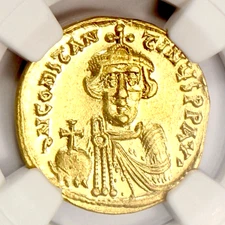 Constans II Gold AV Solidus Byzantine Empire 641-668 AD Certified NGC Choice XF